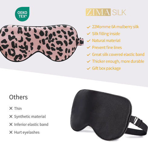 22 MM Silk Sleep Mask Leopard Print